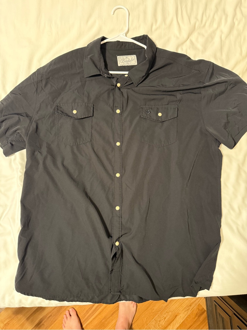 BURLEBO Black Short-Sleeve Button-Down Shirt